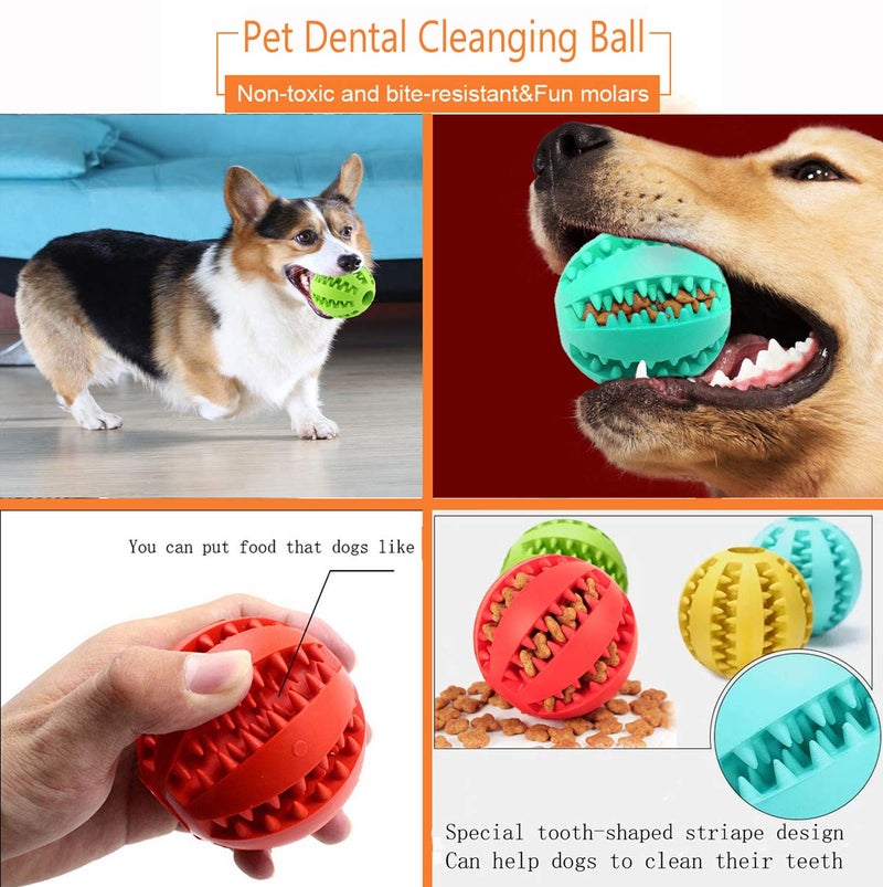 Sunglow 2 Pack Dog Toy Ball - Nontoxic Bite Resistant Teething Toys for Small/Medium/Large Dog and Puppy Cat, Dog Pet Food Treat Feeder Chew Tooth Cleaning Exercise Game IQ Training - Image 4